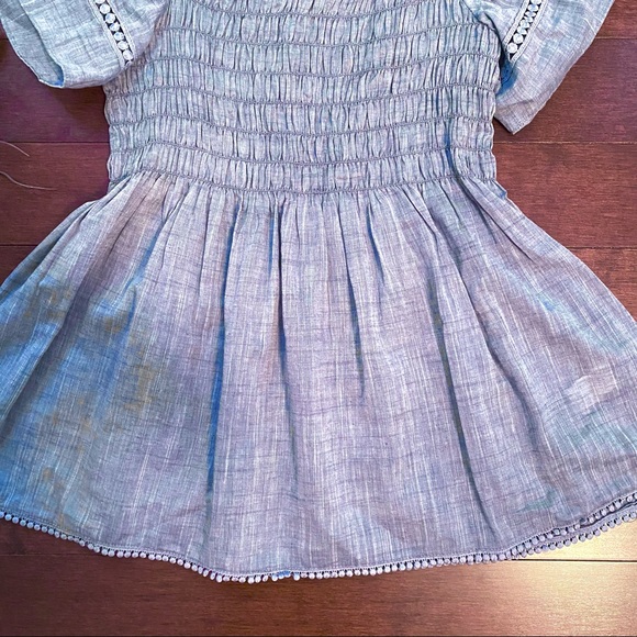 MAX STUDIO Off-The-Shoulder Cotton Blouse, in Blue, Size Small - Picture 5 of 12